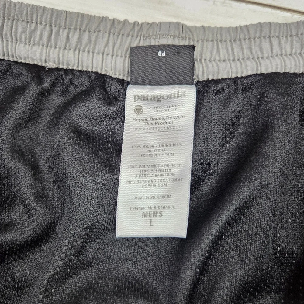 Patagonia Baggies Shorts Mens Large Gray Nylon Mesh Lined Outdoor